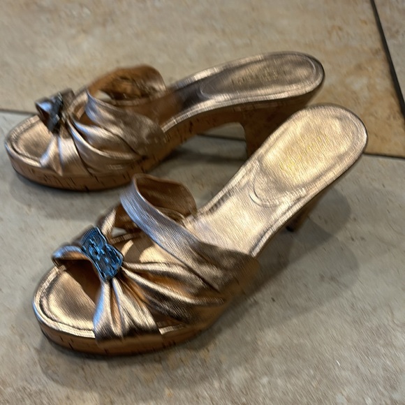 Coach platform open Toe Sandal 3.5 inches heels size 7 - Picture 4 of 12